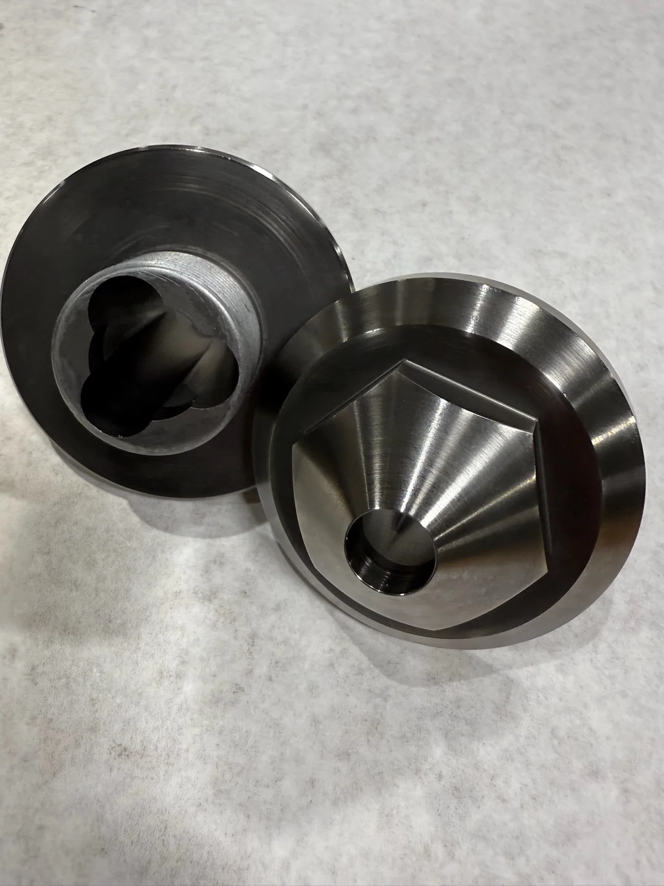 Close-up machined component detail prepared for quality review.